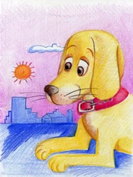 Ilustracin del Cuento Infantil BUBU  el perro gigante