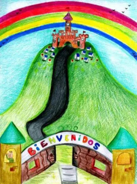 Ilustracin del Cuento Infantil El Castillo del Pueblo Feliz