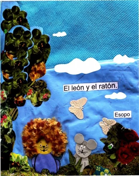 Ilustracin del Cuento Infantil El Len y el Ratn