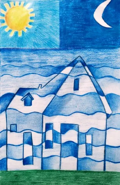 Ilustracin del Cuento Infantil La Casa del Sol y la Luna