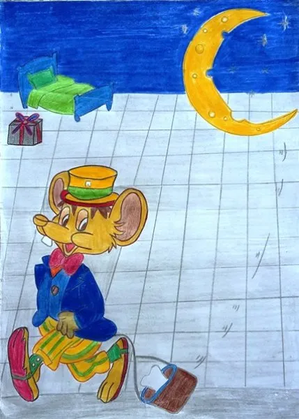 Ilustración del Cuento Infantil La visita del ratón Alharaca