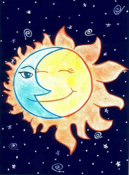 Ilustración del Cuento Infantil El Sol y la Luna