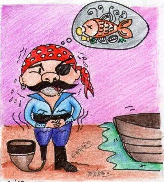 Ilustración del Cuento Infantil El pirata  Pata de Pipa