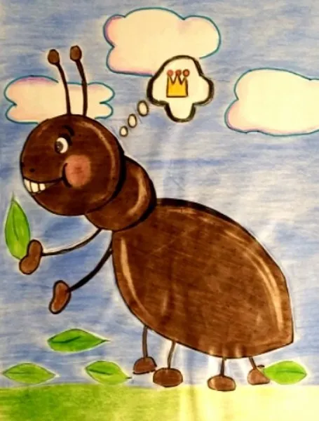 Ilustración del Cuento Infantil Anita, la hormiguita perezosa