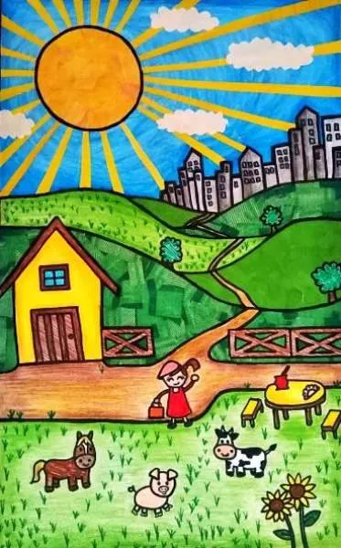 Ilustración del Cuento Infantil Del Campo a la Ciudad