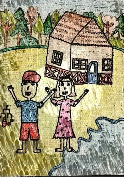 Ilustración del Cuento Infantil La casa de la playa
