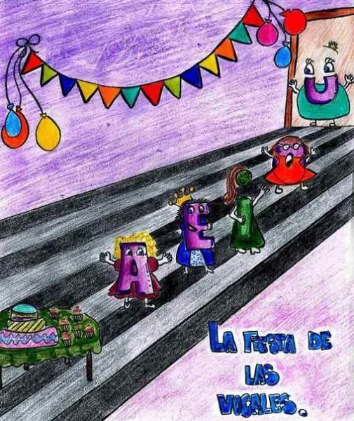 Ilustración del Cuento Infantil La Fiesta de las Vocales