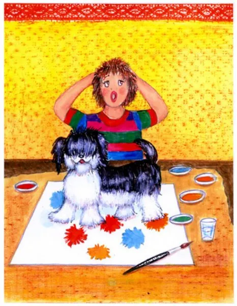 Ilustración del Cuento Infantil La Perra Pintora