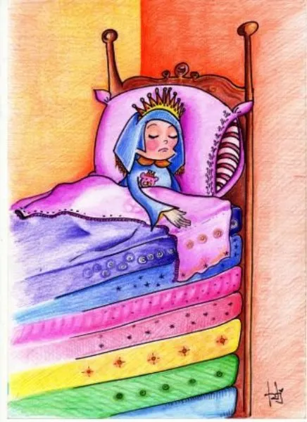 Ilustración del Cuento Infantil La Princesa y el guisante