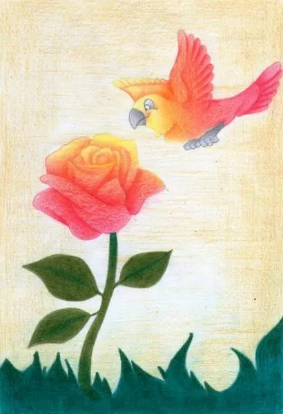 Ilustración del Cuento Infantil La rosa iluminada